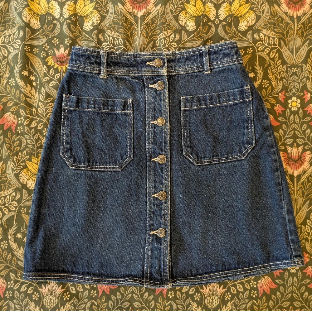 POPSUGAR Blue and Gold Mini Skirt Casual